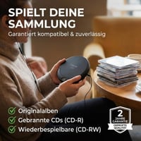 Player CD portabil Lenco CD-010 cu căști și cablu de încărcare USB - negru 5