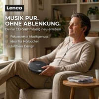Player CD portabil Lenco CD-010 cu căști și cablu de încărcare USB - negru 2