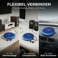 Prenosný CD prehrávač Lenco CD-011BU so slúchadlami a nabíjacím káblom Micro USB – modrý – Discman Walkman aj pre deti 6