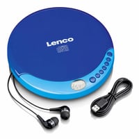 Prenosný CD prehrávač Lenco CD-011BU so slúchadlami a nabíjacím káblom Micro USB – modrý – Discman Walkman aj pre deti 1