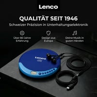 Prenosný CD prehrávač Lenco CD-011BU so slúchadlami a nabíjacím káblom Micro USB – modrý – Discman Walkman aj pre deti 7