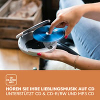 Prenosný CD prehrávač Lenco CD-201SI s funkciou ochrany proti otrasom (Shock Protection), strieborná farba, bez slúchadiel (stav: pozri 2. obrázok) 6