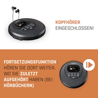 Prenosný CD prehrávač pre deti Lenco CD-500BK – Discman – čierny 2