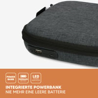 Puzdro na CD prehrávač Lenco PBC-50 so vstavanou powerbankou - 5000 mAh - s Micro USB káblom - USB vstup a výstup - sivé 3