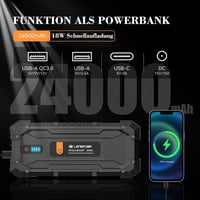Lenercom 3000A Autós Indításrásegítő Powerbank 24000mAh - 10.0L Benzin/8.0L Dízel Motorokhoz, USB Gyorstöltés, LED Lámpa, IP65 Vízálló 6