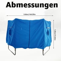 Cort pentru trambulină LengSuaa, impermeabil, cu protecție UV, parasolar rotund, pentru petreceri în aer liber și picnicuri, albastru, 3,6 m, pentru 8 stâlpi 4