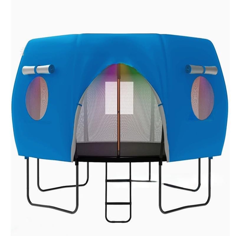 Cort pentru trambulină LengSuaa, impermeabil, protecție UV, copertină rotundă pentru umbrire, pentru petreceri în aer liber și picnicuri - Albastru închis, curbat, 10FT, pentru 8 stâlpi
