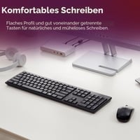 Bezdrôtová súprava klávesnice a myši Lenovo 100 Combo, 2,4 GHz, nano USB prijímač, optický senzor 1600 DPI, odolná voči poliatiu, kompatibilná s Windows 4