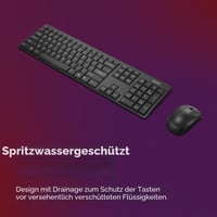 Bezdrôtová súprava klávesnice a myši Lenovo 100 Combo, 2,4 GHz, nano USB prijímač, optický senzor 1600 DPI, odolná voči poliatiu, kompatibilná s Windows 3