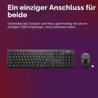 Bezdrôtová súprava klávesnice a myši Lenovo 100 Combo, 2,4 GHz, nano USB prijímač, optický senzor 1600 DPI, odolná voči poliatiu, kompatibilná s Windows 2