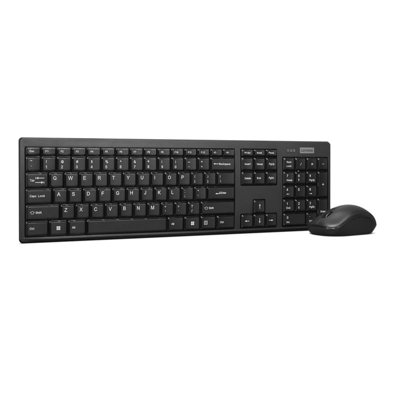 Bezdrôtová súprava klávesnice a myši Lenovo 100 Combo, 2,4 GHz, nano USB prijímač, optický senzor 1600 DPI, odolná voči poliatiu, kompatibilná s Windows
