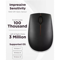 Kompaktná bezdrôtová myš Lenovo 300, kompatibilná s Chromebookmi, čierna, 32x56x98 mm, PC/Mac 4