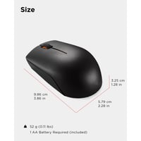 Kompaktná bezdrôtová myš Lenovo 300, kompatibilná s Chromebookmi, čierna, 32x56x98 mm, PC/Mac 7