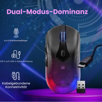 Mouse Gaming Wireless Lenovo Legion M410 RGB – Negru Transparent, 16000 DPI, 6 butoane, autonomie baterie 53 ore, compatibil NVIDIA Reflex 4