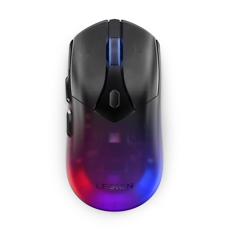 Mouse Gaming Wireless Lenovo Legion M410 RGB – Negru Transparent, 16000 DPI, 6 butoane, autonomie baterie 53 ore, compatibil NVIDIA Reflex