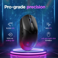 Mouse Gaming Wireless Lenovo Legion M410 RGB – Negru Transparent, 16000 DPI, 6 butoane, autonomie baterie 53 ore, compatibil NVIDIA Reflex 3