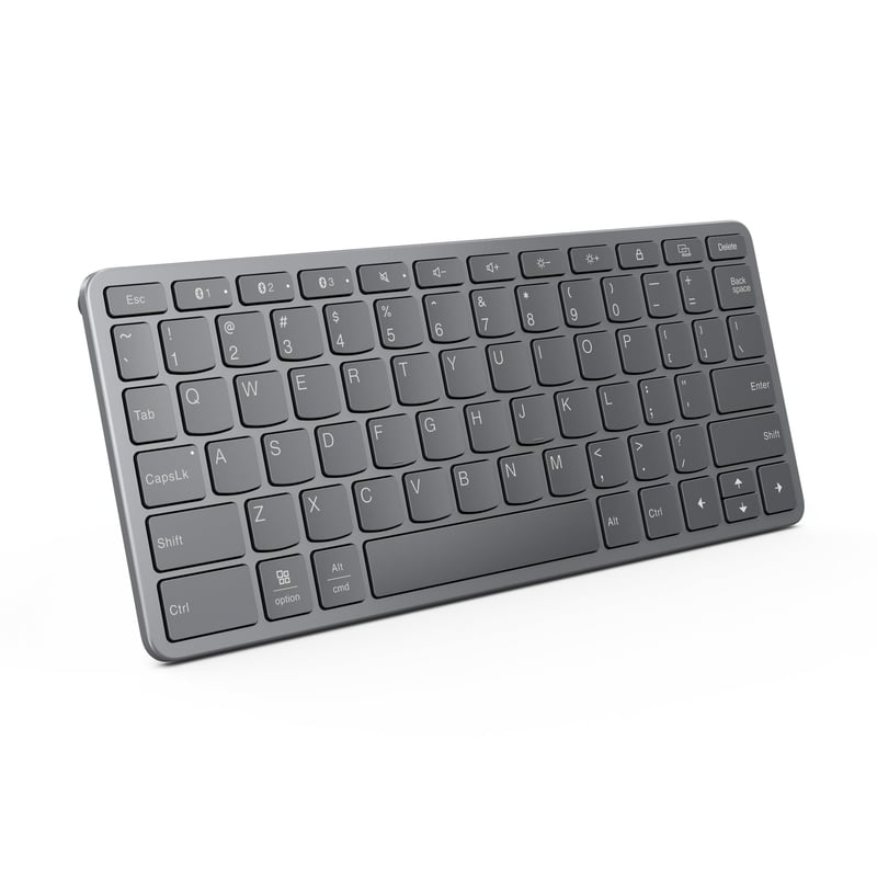 Bezdrôtová klávesnica Lenovo pre viac zariadení (Android, Windows, iPadOS), Bluetooth, USB-C, 12 funkčných klávesov, QWERTY, španielska, mesačná sivá