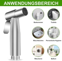 Lenpestia Bidet Zuhanyfej Rozsdamentes Acél Toalett Spray Ezüst 6