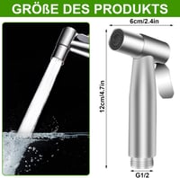 Lenpestia Bidet Zuhanyfej Rozsdamentes Acél Toalett Spray Ezüst 2