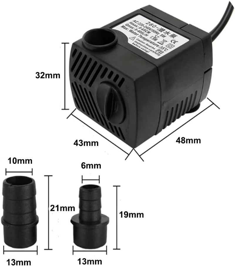 Lenpestia Mini Vízpumpa 400L/H Akváriumhoz Kerthez Szökőkúthoz 5W