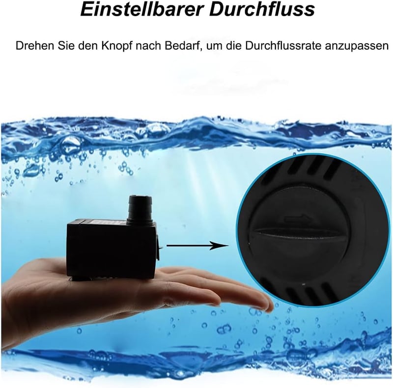 Lenpestia Mini Vízpumpa 400L/H Akváriumhoz Kerthez Szökőkúthoz 5W