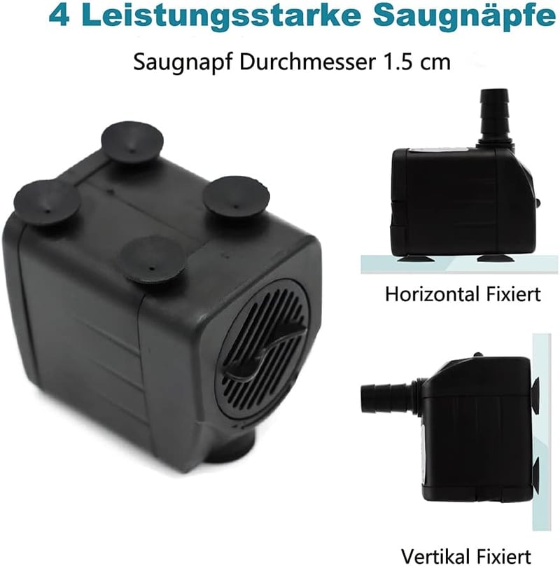 Lenpestia Mini Vízpumpa 600L/H Csendes Akváriumszivattyú Szökőkút Kerti Tó