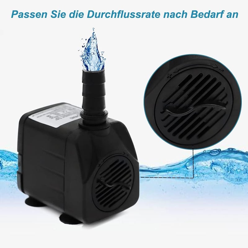 Lenpestia Mini Vízpumpa 600L/H Csendes Akváriumszivattyú Szökőkút Kerti Tó