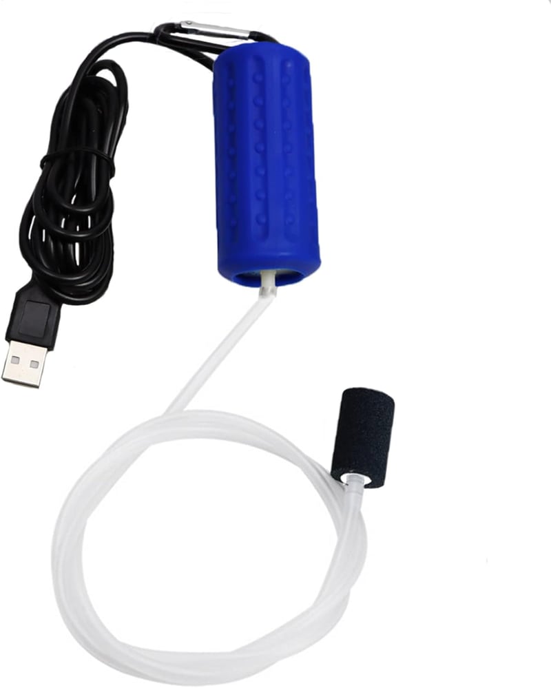 Lenpestia USB Mini Akváriumlégpumpa Csendes Oxigénpumpa Energiatakarékos Légköves Szilikon Csővel - darkblue