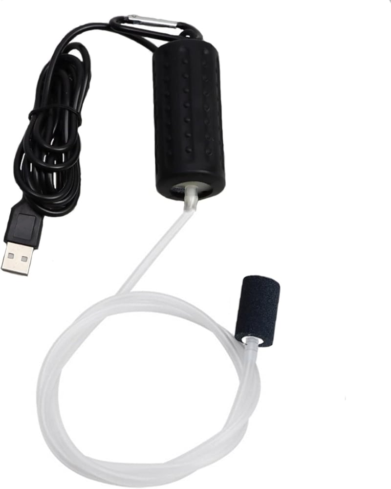 Lenpestia USB Mini Akváriumlégpumpa Csendes Oxigénpumpa Energiatakarékos Légköves Szilikon Csővel - Black