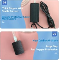 Lenpestia USB Mini Akváriumlégpumpa Csendes Oxigénpumpa Energiatakarékos Légköves Szilikon Csővel - Black 3