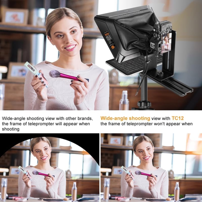 LENSGO TC12 Teleprompter DSLR/Tükörreflexes kamerához, 12,9" tablethez