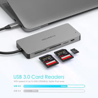 LENTION 11-in-1 USB C Hub 4K HDMI Kimenettel, SD/TF Kártyaolvasóval, USB 3.0/2.0 Portokkal, 100W PD Töltéssel MacBook Pro/Air, iPad Pro, Sur 3