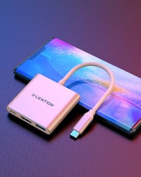 LENTION 3-in-1 USB C Hub HDMI és USB 3.0 portokkal, 100W gyorstöltéssel, MacBook Pro/Air, Surface kompatibilis, rózsaarany 6