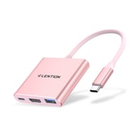 LENTION 3-u-1 USB C Hub s HDMI i USB 3.0 priključcima, 100W brzim punjenjem, kompatibilan s MacBook Pro/Air, Surface, ružičasto zlato 1