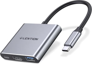 LENTION 3-u-1 USB-C Hub s HDMI i USB 3.0: 2x Hub