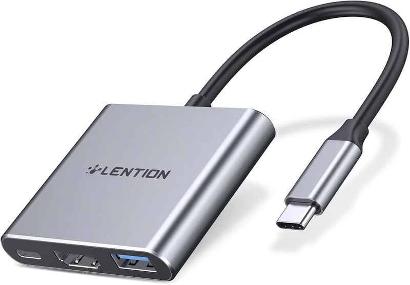 LENTION 3-in-1 USB C Hub HDMI és USB 3.0 portokkal, MacBook Pro/Air, Surface kompatibilis, 5Gbps adatátvitel, Space Grey