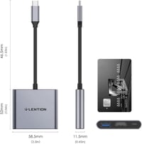 LENTION 3-in-1 USB C Hub HDMI és USB 3.0 portokkal, MacBook Pro/Air, Surface kompatibilis, 5Gbps adatátvitel, Space Grey 7