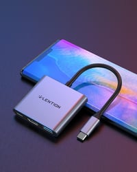 LENTION 3-in-1 USB C Hub HDMI és USB 3.0 portokkal, MacBook Pro/Air, Surface kompatibilis, 5Gbps adatátvitel, Space Grey 6