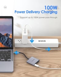 LENTION 3-in-1 USB C Hub HDMI és USB 3.0 portokkal, MacBook Pro/Air, Surface kompatibilis, 5Gbps adatátvitel, Space Grey 2