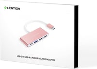 LENTION 4 az 1-ben USB-C Hub 100W Töltéssel, 5Gbps USB 3.0, MacBook Pro/Air Kompatibilis, Rose Gold Alumínium Adapter, Plug & Play 6