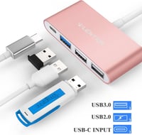 LENTION 4 az 1-ben USB-C Hub 100W Töltéssel, 5Gbps USB 3.0, MacBook Pro/Air Kompatibilis, Rose Gold Alumínium Adapter, Plug & Play 2