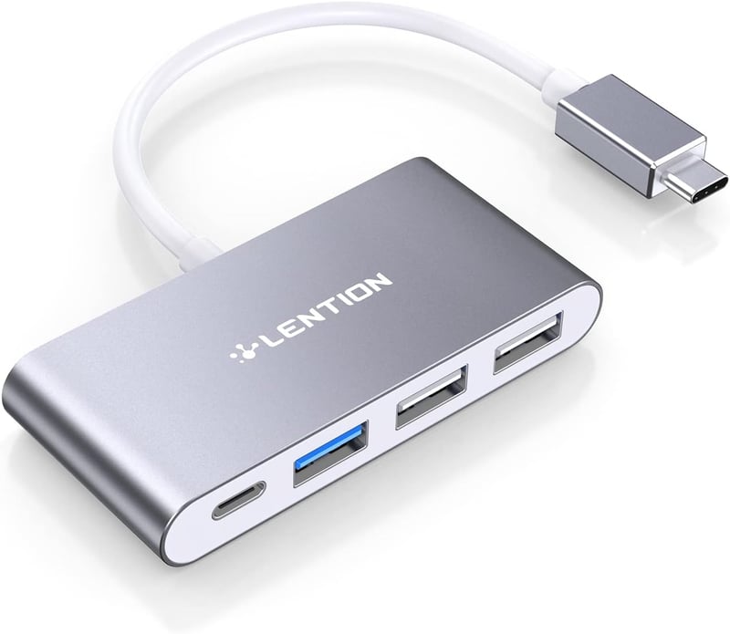 LENTION 4 az 1-ben USB-C Hub 100W Töltéssel, 5Gbps USB 3.0 Porttal - MacBook Pro/Air, Surface, ChromeBook Kompatibilis Adapter