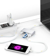 LENTION 4 az 1-ben USB-C Hub 100W töltéssel, 5Gbps USB 3.0 porttal, MacBook Pro/Air, Surface és ChromeBook eszközökhöz, alumínium kivitel 2