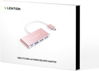 LENTION 4 az 1-ben USB-C Hub 100W töltéssel, 5Gbps USB 3.0 porttal, MacBook Pro/Air, Surface és ChromeBook eszközökhöz, alumínium kivitel 5