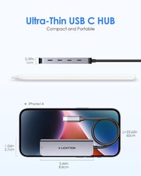 LENTION 4 az 1-ben USB-C Hub 4x USB-C 5Gbps porttal, 0,6m kábellel, 5V tápellátással - MacBook Pro/Air/iMac 2016-2023 kompatibilis, Space Gr 8