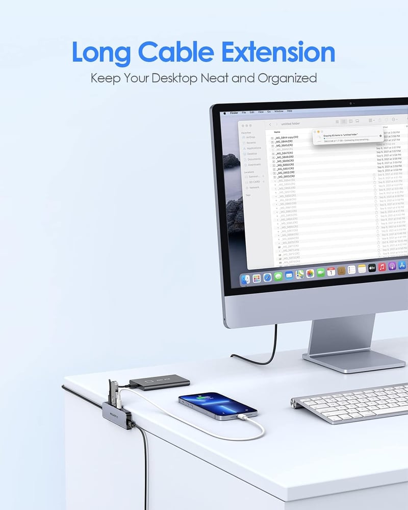 LENTION 4 az 1-ben USB-C Hub 4x USB-C 5Gbps porttal, 0,6m kábellel, 5V tápellátással - MacBook Pro/Air/iMac 2016-2023 kompatibilis, Space Gr