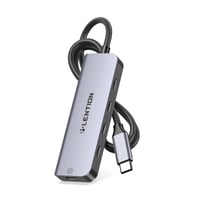 LENTION 4-v-1 USB-C Hub so 4x USB-C 5Gbps portami, 0,6m káblom, 5V napájaním - kompatibilný s MacBook Pro/Air/iMac 2016-2023, Space Gr 1