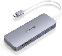 LENTION 5 az 1-ben USB-C Hub - 3 USB 3.0 Port + SD/TF Kártyaolvasó - MacBook, ChromeBook, Dell XPS, Asus ZenBook és USB-C Portos Laptopokhoz 1