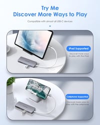 LENTION 5 az 1-ben USB-C Hub - 3 USB 3.0 Port + SD/TF Kártyaolvasó - MacBook, ChromeBook, Dell XPS, Asus ZenBook és USB-C Portos Laptopokhoz 5