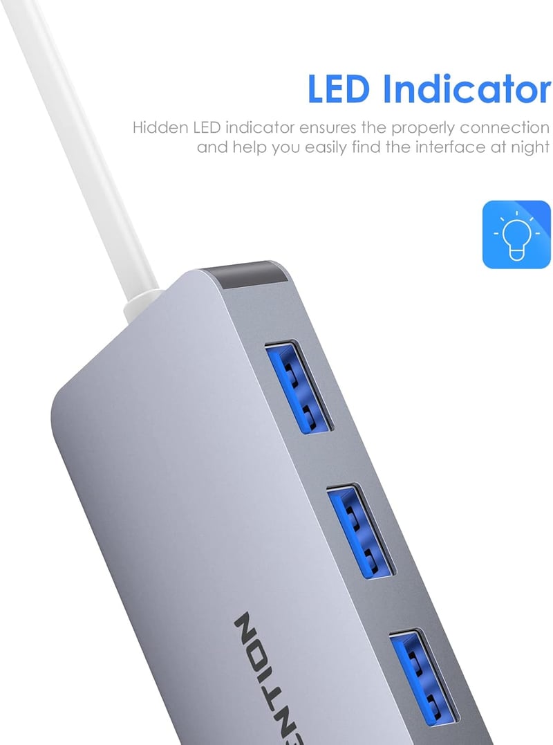 LENTION 5-in-1 USB Hub - 3 USB 3.0 Port (5Gbps) + SD/TF Kártyaolvasó - MacBook, Surface, Lenovo, HP Laptopokhoz - Űrszürke

AI: I've created